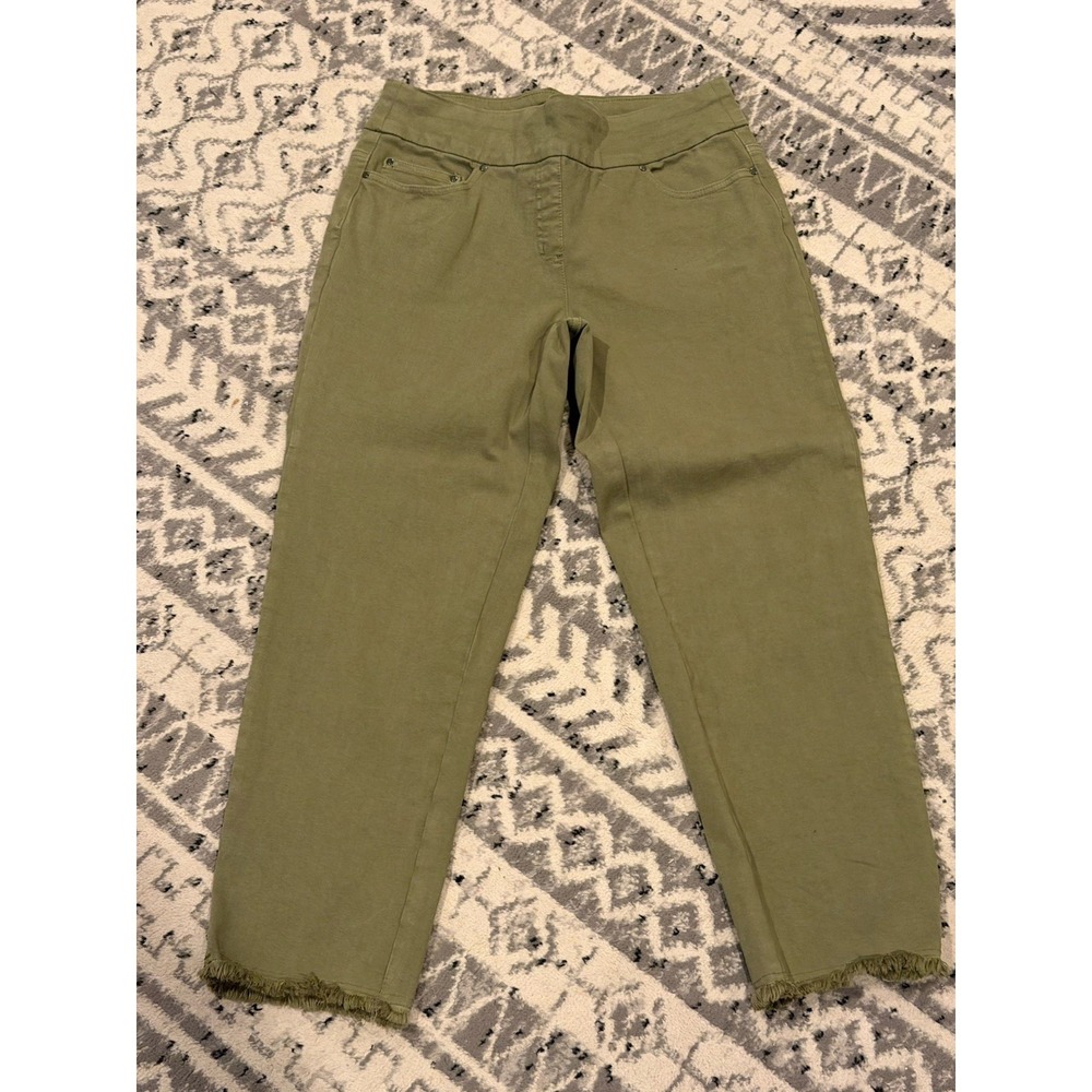 SLIM SATION Women's Ankle Pant 8P Olive Green